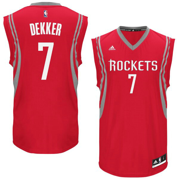 Camiseta Sam Dekker 7 Houston Rockets adidas Replica Rojo Hombre